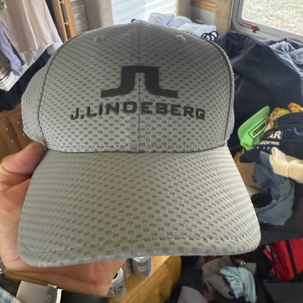 J.Lindeberg Textured Gray Baseball Cap